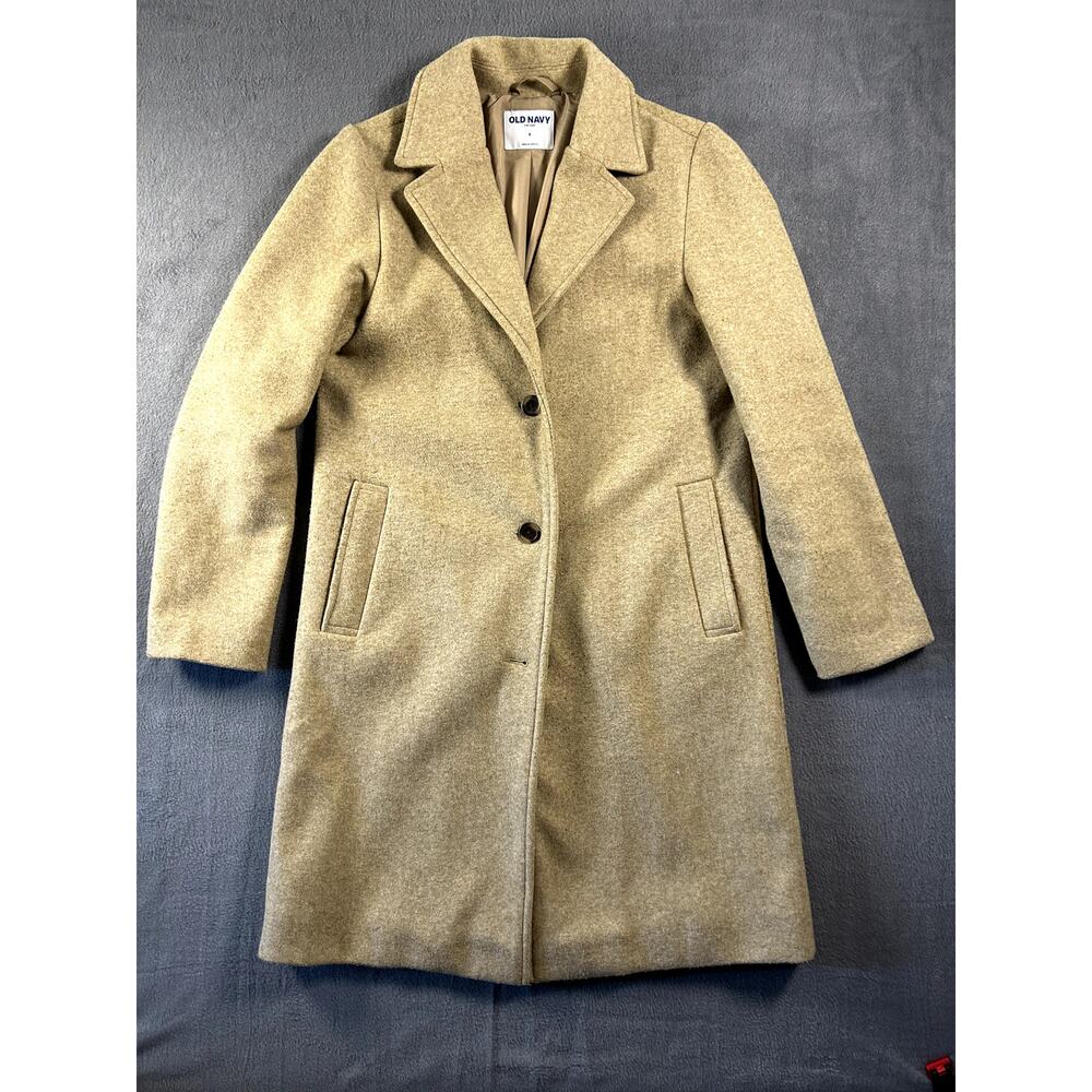 Old Navy Women's Long Trench Pea Coat Size‎ Small Camel (pilly!)